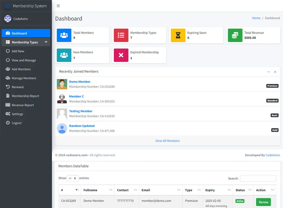 Membership Management System in PHP with Source Code